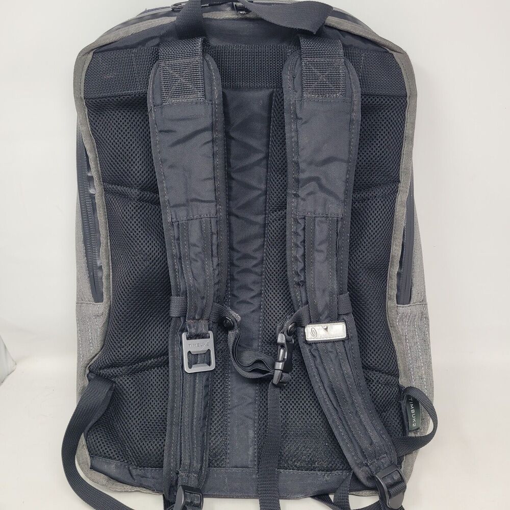 Timbuk2 CUSTOM Alcatraz Blue Gray Brwn Leather Laptop Backpack HANDMADE SAN FRAN - Picture 8 of 16